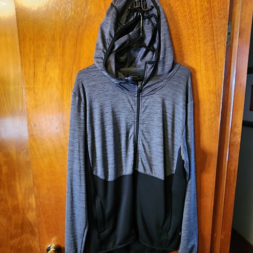 Men's Large Champion Gray And Black Long Sleeve Full Zip Running Jacket